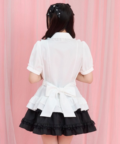 Secret Honey(シークレットハニー)の「裾フリルオーバーブラウス(シャツ/ブラウス・レディース・オフホワイト/ブラック・MEDIUM)」の5枚目の写真