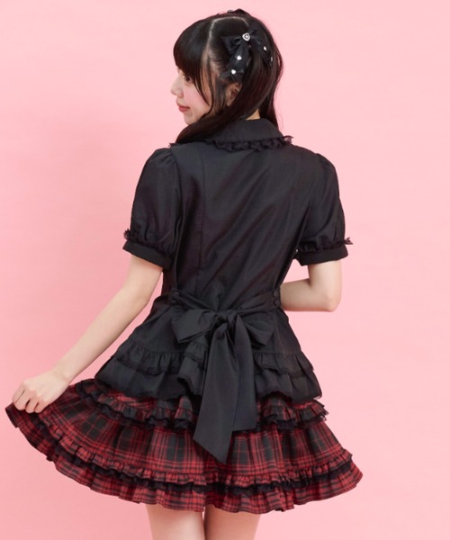 Secret Honey(シークレットハニー)の「裾フリルオーバーブラウス(シャツ/ブラウス・レディース・オフホワイト/ブラック・MEDIUM)」の8枚目の写真