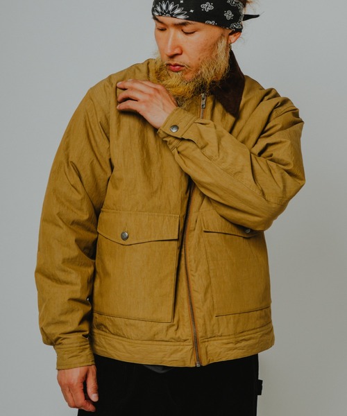 BIG MIKE（ビッグマイク）の「BIG MIKE ビッグマイク /26秋冬新作 ピグメント コットンナイロン 裏キルティング ジップブルゾン //// 102646650（ブルゾン・メンズ・ベージュ/ブラック/オリーブ・MEDIUM/X-LARGE/LARGE）」の3枚目の写真