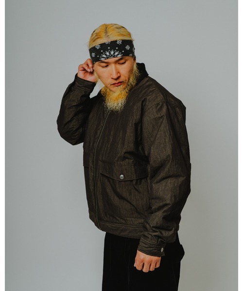 BIG MIKE（ビッグマイク）の「BIG MIKE ビッグマイク /26秋冬新作 ピグメント コットンナイロン 裏キルティング ジップブルゾン //// 102646650（ブルゾン・メンズ・ベージュ/ブラック/オリーブ・MEDIUM/X-LARGE/LARGE）」の9枚目の写真