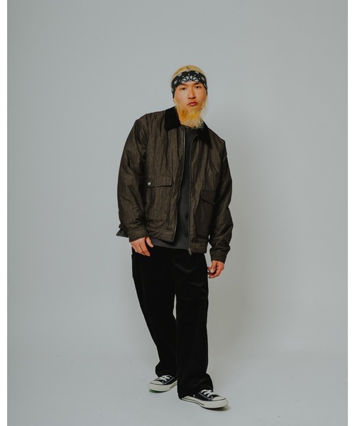 BIG MIKE（ビッグマイク）の「BIG MIKE ビッグマイク /26秋冬新作 ピグメント コットンナイロン 裏キルティング ジップブルゾン //// 102646650（ブルゾン・メンズ・ベージュ/ブラック/オリーブ・MEDIUM/X-LARGE/LARGE）」の8枚目の写真