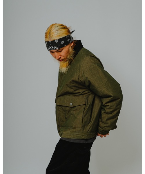BIG MIKE（ビッグマイク）の「BIG MIKE ビッグマイク /26秋冬新作 ピグメント コットンナイロン 裏キルティング ジップブルゾン //// 102646650（ブルゾン・メンズ・ベージュ/ブラック/オリーブ・MEDIUM/X-LARGE/LARGE）」の14枚目の写真