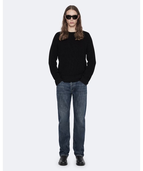 ALLSAINTS（オールセインツ）の「KIT ACID-WASHED COTTON CREW-NECK JUMPER | KIT アシッドウォッシュ コットン クルーネック ニット・セーター（ニット/セーター・メンズ・ブラック・S/M/L/XS）」の2枚目の写真