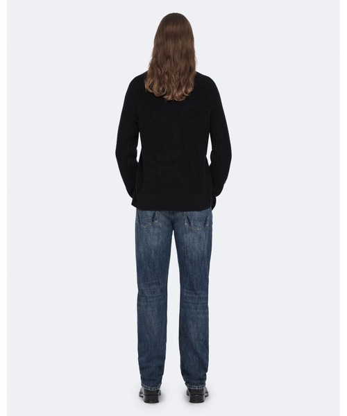ALLSAINTS（オールセインツ）の「KIT ACID-WASHED COTTON CREW-NECK JUMPER | KIT アシッドウォッシュ コットン クルーネック ニット・セーター（ニット/セーター・メンズ・ブラック・S/M/L/XS）」の4枚目の写真