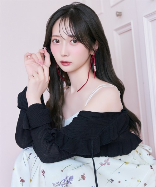WILLSELECTION(ウィルセレクション)の「フリルニットカーディガン(カーディガン/ボレロ・レディース・ブラック/ピンク/ブラウン・FREE)」の2枚目の写真