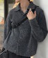EMMA CLOTHES（エマクローズ）の「Boucle yarn long sleeved knit shirt／ブークレヤーン長袖ニットシャツ《カフェ店員"Haruto"コラボ》（カーディガン/ボレロ・M）」