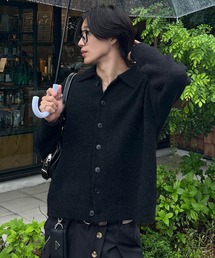 EMMA CLOTHES | Boucle yarn long sleeved knit shirt/ブークレヤーン長袖ニットシャツ《カフェ店員"Haruto"コラボ》(カーディガン/ボレロ)