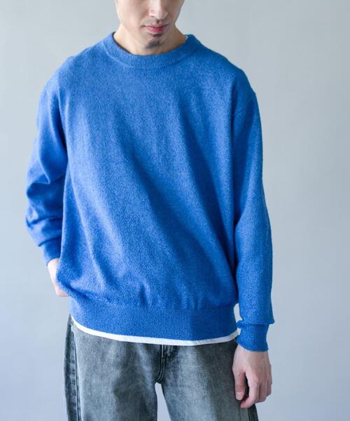 URBAN RESEARCH DOORS(アーバンリサーチドアーズ)の「ミニブークレ クルーネックニット(ニット/セーター・メンズ・ブラック/ブラウン/ブルー・MEDIUM/LARGE)」の18枚目の写真