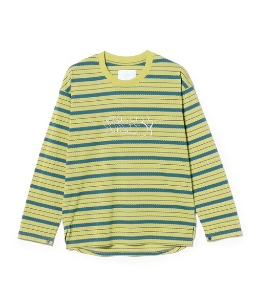 Whimsy(ウィムジー)の「WHIMSY SOCKS / BUBBLE LETTERED BORDER TOP(Tシャツ/カットソー・メンズ・グリーン・X-LARGE)」の1枚目の写真