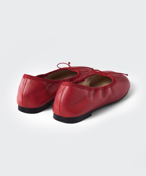 MUSINSA STANDARD WOMAN（ムシンサスタンダードウーマン）の「ウィメンズシャーリングバレリーナフラットシューズ[レッド]（バレエシューズ・レディース・その他・23cm/23.5cm/24cm/24.5cm/25cm）」の3枚目の写真