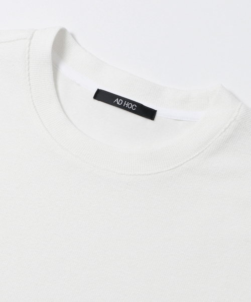 ADHOC(アドホック)の「メンズ 起毛 変形編み ベーシック 長袖 Tシャツ (O-WHITE) (HCALT15)(Tシャツ/カットソー・メンズ・その他・100/95/105)」の3枚目の写真
