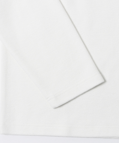 ADHOC(アドホック)の「メンズ 起毛 変形編み ベーシック 長袖 Tシャツ (O-WHITE) (HCALT15)(Tシャツ/カットソー・メンズ・その他・100/95/105)」の4枚目の写真