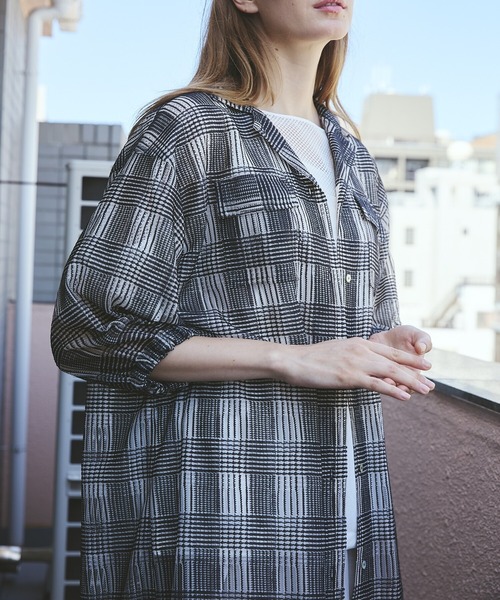 etre relie(エトレリー)の「チェックラッセルワンピース(シャツワンピース・レディース・ホワイト系その他/ブラック系その他・MEDIUM)」の16枚目の写真