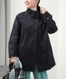 《WEB限定カラーあり》《撥水・防汚》クリアツイルスタンドカラーミドルコート