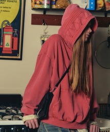 【ADAMPATEK/アダムパテック】 dyed still embellished pullover pk 製品染めフェードパーカー