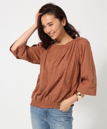 GLOBAL WORK | カットジャガードスモック7分袖/709289(シャツ/ブラウス)