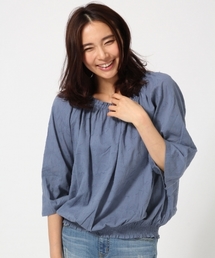 GLOBAL WORK | カットジャガードスモック7分袖/709289(シャツ/ブラウス)