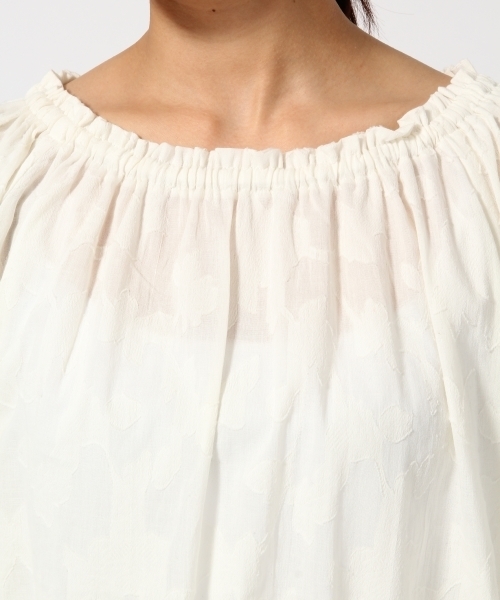 GLOBAL WORK（グローバルワーク）の「カットジャガードスモック7分袖/709289（シャツ/ブラウス・レディース・ブラウン/ホワイト/ネイビー/ライトブルー・LARGE/MEDIUM）」の7枚目の写真