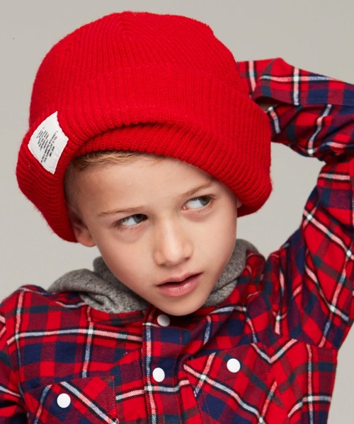 Smoothy(スムージー)の「Smoothy Color Knitcap / スムージー カラーニットキャップ(ニットキャップ/ビーニー・キッズ・ブラック/サックスブルー/エメラルドブルー/ベージュ/ネイビー/パープル/マスタード/ホワイト/ヘザーグレー/ピンク/レッド・FREE)」の11枚目の写真