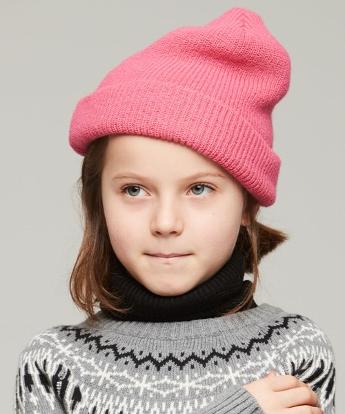 Smoothy(スムージー)の「Smoothy Color Knitcap / スムージー カラーニットキャップ(ニットキャップ/ビーニー・キッズ・ブラック/サックスブルー/エメラルドブルー/ベージュ/ネイビー/パープル/マスタード/ホワイト/ヘザーグレー/ピンク/レッド・FREE)」の10枚目の写真