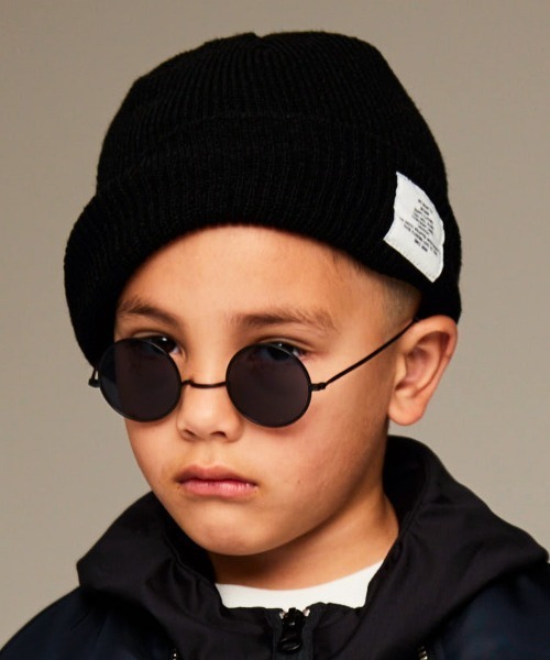 Smoothy(スムージー)の「Smoothy Color Knitcap / スムージー カラーニットキャップ(ニットキャップ/ビーニー・キッズ・ブラック/サックスブルー/エメラルドブルー/ベージュ/ネイビー/パープル/マスタード/ホワイト/ヘザーグレー/ピンク/レッド・FREE)」の3枚目の写真