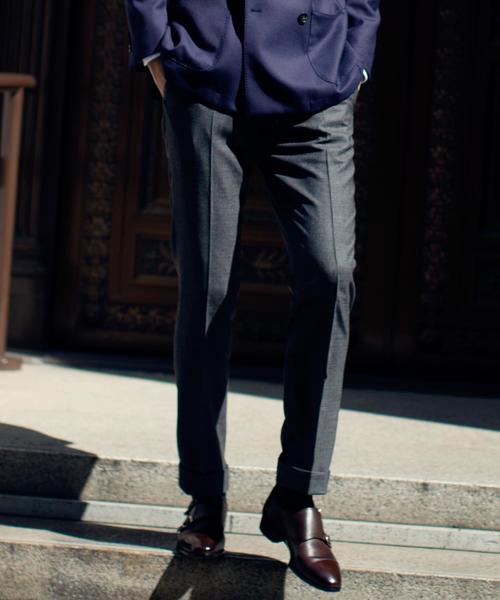 green label relaxing(グリーンレーベルリラクシング)の「TASMA SAXONY G/P SLIM NP パンツ◆(スラックス・メンズ・ネイビー/グレー・LARGE/X-LARGE/X-SMALL/SMALL/MEDIUM)」の1枚目の写真