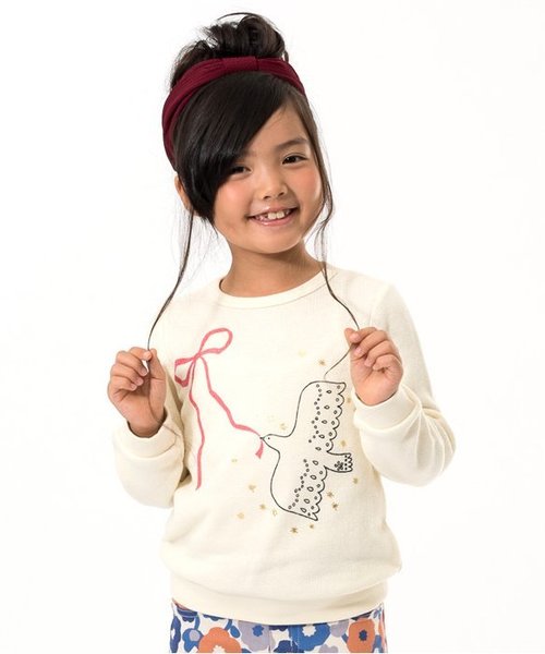 Seraph（セラフ）の「6色3柄トレーナー（スウェット・キッズ・キナリ/ネイビー/グレー/サーモンピンク/グリーン/アイボリー・95/110/130/90/100/120/80/140）」の3枚目の写真