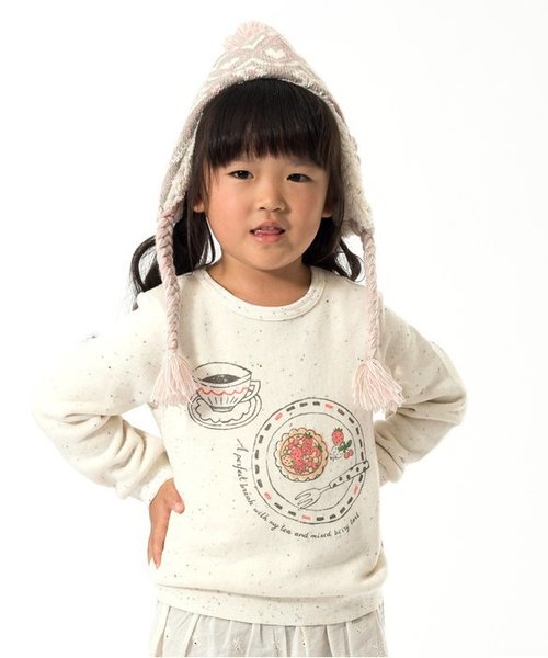 Seraph（セラフ）の「6色3柄トレーナー（スウェット・キッズ・キナリ/ネイビー/グレー/サーモンピンク/グリーン/アイボリー・95/110/130/90/100/120/80/140）」の2枚目の写真