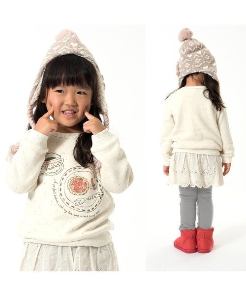 Seraph（セラフ）の「6色3柄トレーナー（スウェット・キッズ・キナリ/ネイビー/グレー/サーモンピンク/グリーン/アイボリー・95/110/130/90/100/120/80/140）」の7枚目の写真