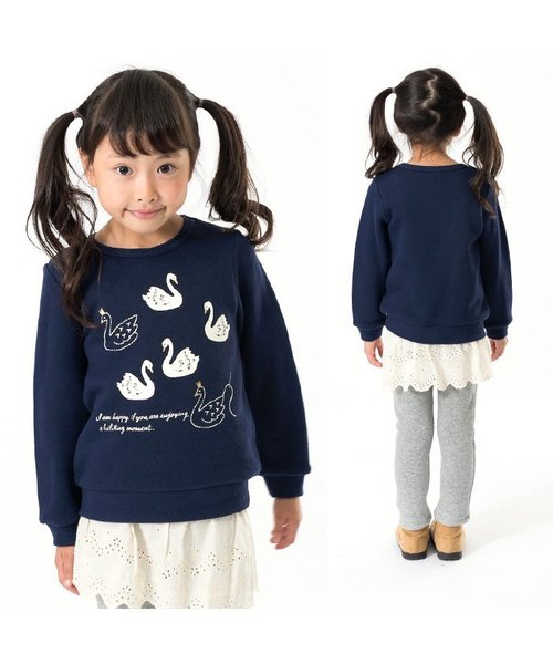 Seraph（セラフ）の「6色3柄トレーナー（スウェット・キッズ・キナリ/ネイビー/グレー/サーモンピンク/グリーン/アイボリー・95/110/130/90/100/120/80/140）」の9枚目の写真