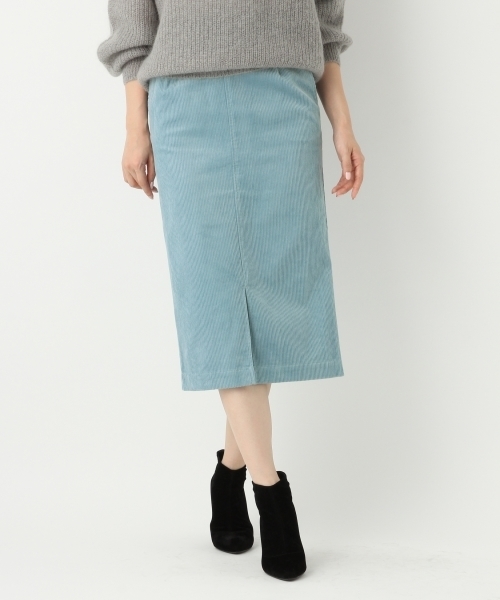 A part by（アパートバイ）の「スリットコーデュロイスカート2　744798（スカート・レディース・ブラック/ライトブルー/オフホワイト/ライトイエロー・LARGE/MEDIUM）」の3枚目の写真