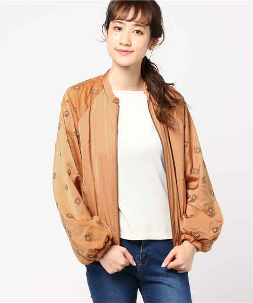 SLY（スライ）の「SATIN 刺繍BZ（ブルゾン・レディース・オフホワイト/カーキ/キャメル・FREE）」の14枚目の写真