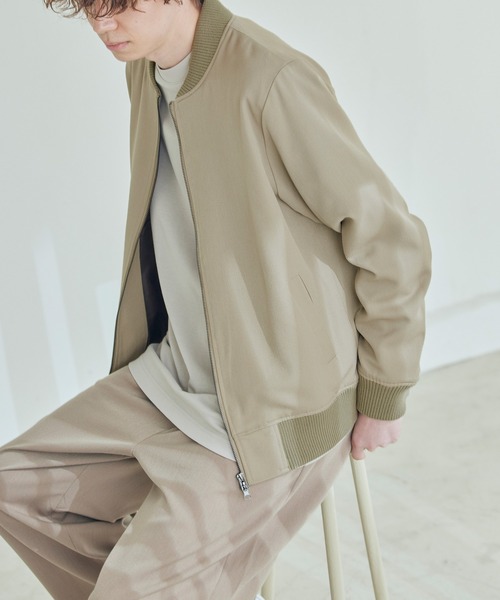 MONO-MART（モノマート）の「T/R アーバンミリタリー MA-1 ブルゾン(MONO-MART)（MA-1・メンズ・チャコールグレー/ベージュ/ネイビー/ブラック/オリーブ/ブラウン/インディゴブルー/ブラック系その他/パープル/キャメル/グレー/チェック/グレー系その他/ベージュ系その他2/ベージュ系その他3・M/L/XL）」の7枚目の写真