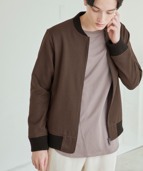 MONO-MART（モノマート）の「T/R アーバンミリタリー MA-1 ブルゾン(MONO-MART)（MA-1・メンズ・チャコールグレー/ベージュ/ネイビー/ブラック/オリーブ/ブラウン/インディゴブルー/ブラック系その他/パープル/キャメル/グレー/チェック/グレー系その他/ベージュ系その他2/ベージュ系その他3・M/L/XL）」の6枚目の写真