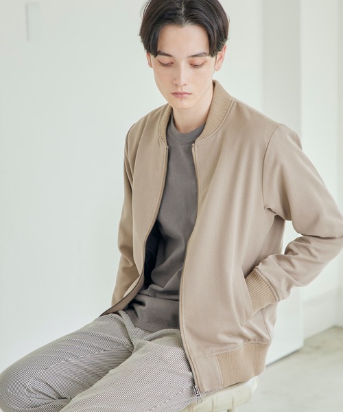 MONO-MART（モノマート）の「T/R アーバンミリタリー MA-1 ブルゾン(MONO-MART)（MA-1・メンズ・チャコールグレー/ベージュ/ネイビー/ブラック/オリーブ/ブラウン/インディゴブルー/ブラック系その他/パープル/キャメル/グレー/チェック/グレー系その他/ベージュ系その他2/ベージュ系その他3・M/L/XL）」の8枚目の写真