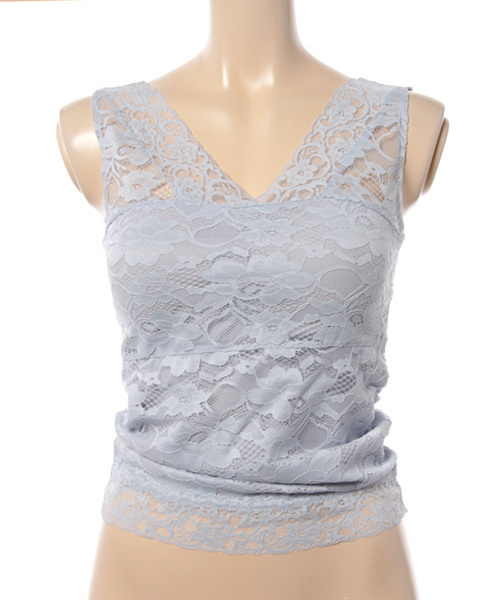 mysty woman(ミスティウーマン)の「ストレッチスカラップカップインタンクトップ(タンクトップ・レディース・オフホワイト/ピンク/サックスブルー/ブラック/パープル・FREE)」の3枚目の写真