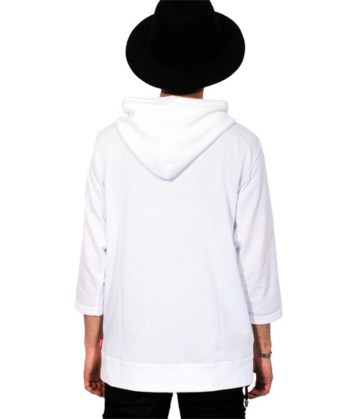 ８(eight)（エイト）の「7分袖 ボックスロゴ プルオーバー パーカー（パーカー・メンズ・ブラック/ホワイト/グレー・SMALL/LARGE/MEDIUM/X-LARGE）」の16枚目の写真