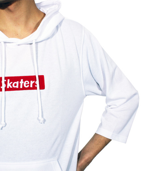 ８(eight)（エイト）の「7分袖 ボックスロゴ プルオーバー パーカー（パーカー・メンズ・ブラック/ホワイト/グレー・SMALL/LARGE/MEDIUM/X-LARGE）」の18枚目の写真