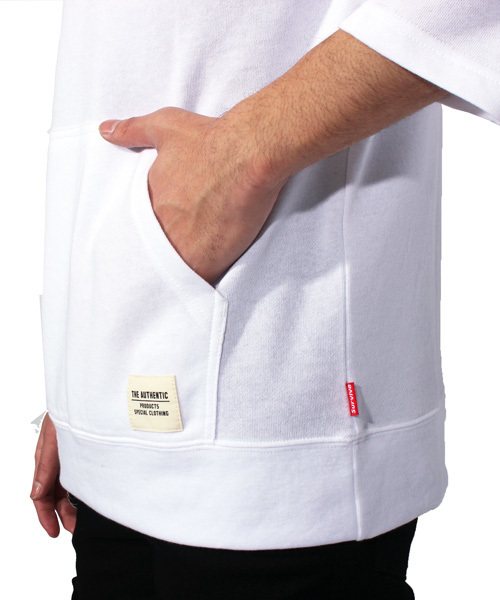 ８(eight)（エイト）の「7分袖 ボックスロゴ プルオーバー パーカー（パーカー・メンズ・ブラック/ホワイト/グレー・SMALL/LARGE/MEDIUM/X-LARGE）」の12枚目の写真