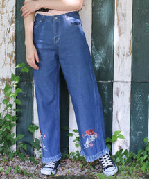 earth music&ecology | ・8.0ozデニム刺繍パンツ(デニムパンツ)