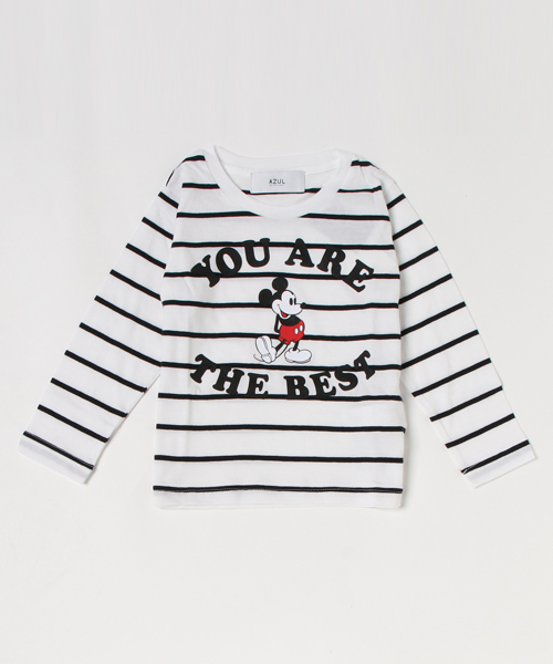 AZUL by moussy（アズールバイマウジー）の「MICKEYロゴKIDS長袖TEE（Tシャツ/カットソー・キッズ・ブラック/ホワイト系その他・100/110/120/130）」の2枚目の写真