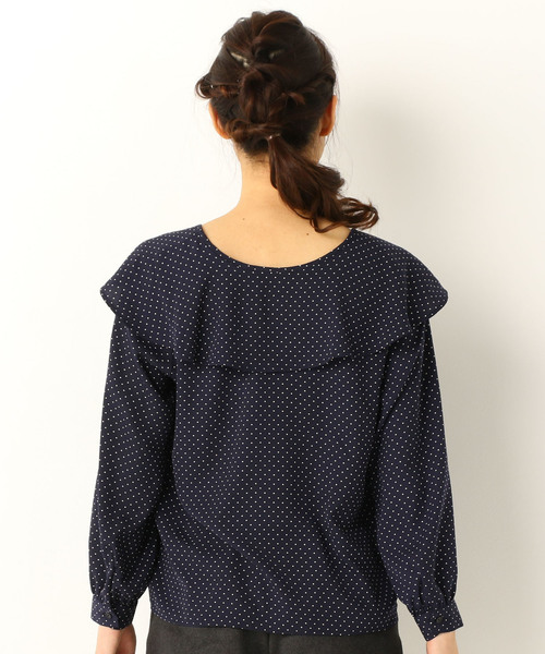archives（アルシーヴ）の「ドットビッグフレア衿ブラウス（シャツ/ブラウス・レディース・ブラック/ネイビー/アイボリー・MEDIUM）」の9枚目の写真
