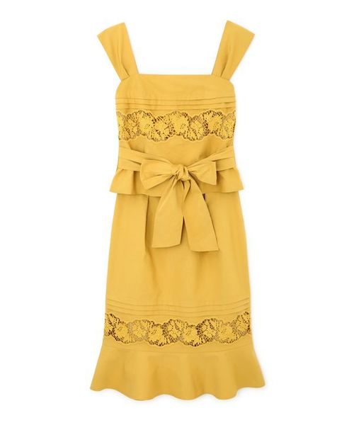 JILL by JILL STUART(ジルバイジルスチュアート)の「◆タック ブロッキングレース(ワンピース・レディース・イエロー/ピンク・SMALL/MEDIUM)」の6枚目の写真