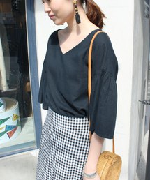 SLOBE IENA（スローブイエナ）の「カラーリネンギャザースリーブブラウス◆（シャツ/ブラウス）」