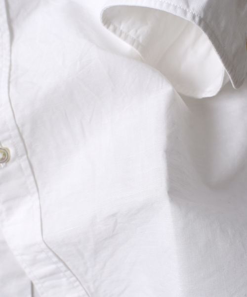 SHIPS（シップス）の「SC: MADE IN JAPAN Herdmans コットン/リネン 7スリーブ シャツ□（シャツ/ブラウス・メンズ・ホワイト/オリーブ/ネイビー/ライトブルー/オレンジ/その他/チャコールグレー/グリーン/コバルトブルー・SMALL/MEDIUM/LARGE/X-LARGE）」の14枚目の写真