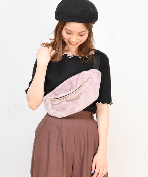 natural couture(ナチュラルクチュール)の「メローテレコTシャツ(Tシャツ/カットソー・レディース・ブラック/オフホワイト/ターコイズブルー/ピンクベージュ/その他12/レンガ・FREE)」の3枚目の写真