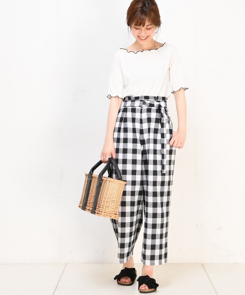 natural couture(ナチュラルクチュール)の「メローテレコTシャツ(Tシャツ/カットソー・レディース・ブラック/オフホワイト/ターコイズブルー/ピンクベージュ/その他12/レンガ・FREE)」の9枚目の写真