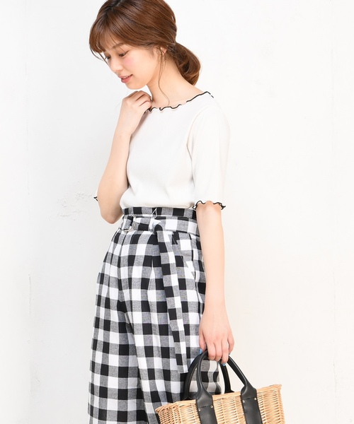 natural couture(ナチュラルクチュール)の「メローテレコTシャツ(Tシャツ/カットソー・レディース・ブラック/オフホワイト/ターコイズブルー/ピンクベージュ/その他12/レンガ・FREE)」の10枚目の写真