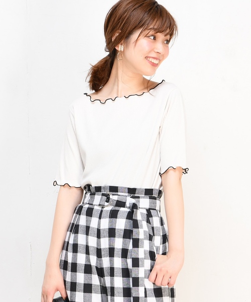natural couture(ナチュラルクチュール)の「メローテレコTシャツ(Tシャツ/カットソー・レディース・ブラック/オフホワイト/ターコイズブルー/ピンクベージュ/その他12/レンガ・FREE)」の11枚目の写真