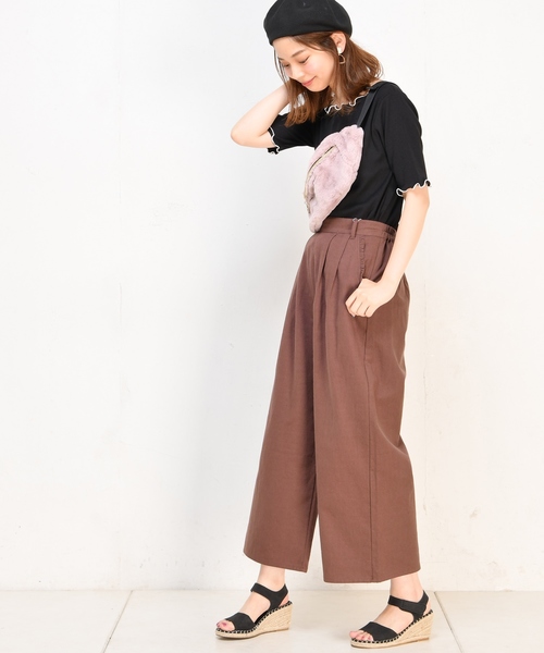 natural couture(ナチュラルクチュール)の「メローテレコTシャツ(Tシャツ/カットソー・レディース・ブラック/オフホワイト/ターコイズブルー/ピンクベージュ/その他12/レンガ・FREE)」の12枚目の写真